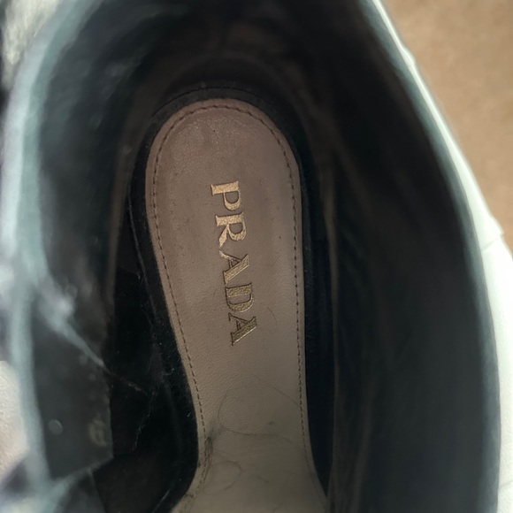 Black leather PRADA heeled booties  EUC! - Picture 4 of 5
